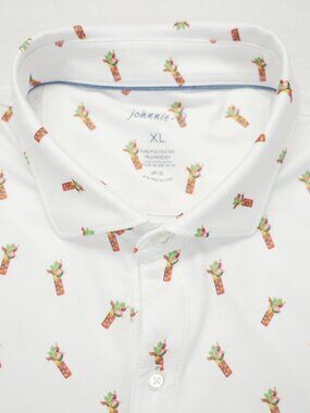Johnnie-O Hair Of The Dog Cocktail Drink Printed XL Jersey Performance Golf Polo
